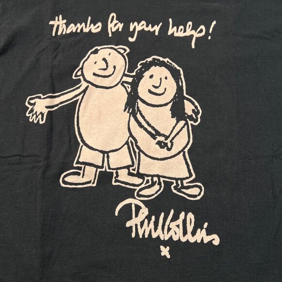 Phil Collins Vintage T-Shirt Concert Tour Volunteer Thanks For Your Help XL Tee - Picture 2 of 5